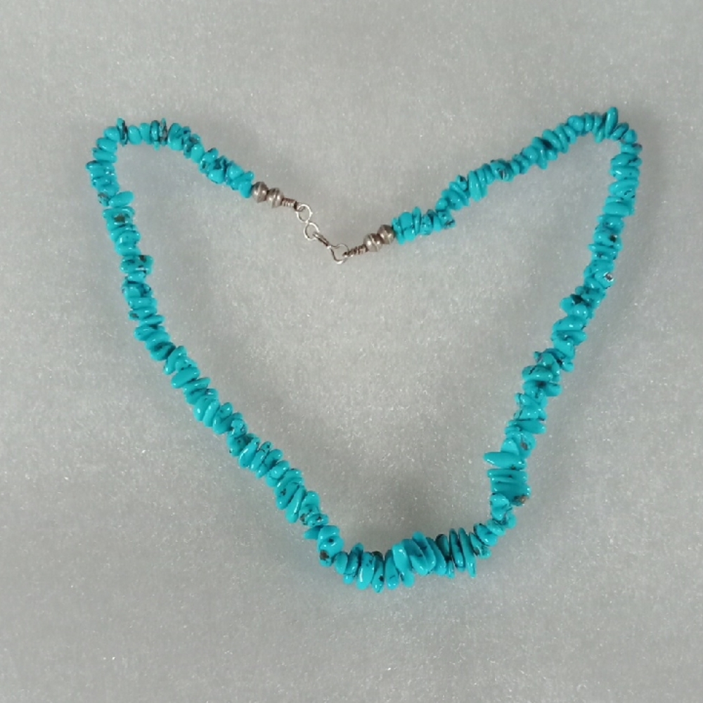 Turquoise Chip Necklace #A364